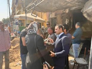 النيابة الإدارية تعاين حريق مخبز