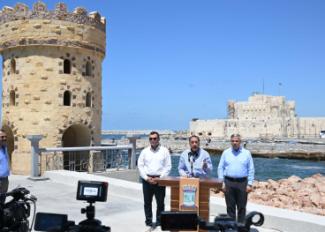 مصطفى مديوبي خلال زيارته اليوم لمحافظة الإسكندرية