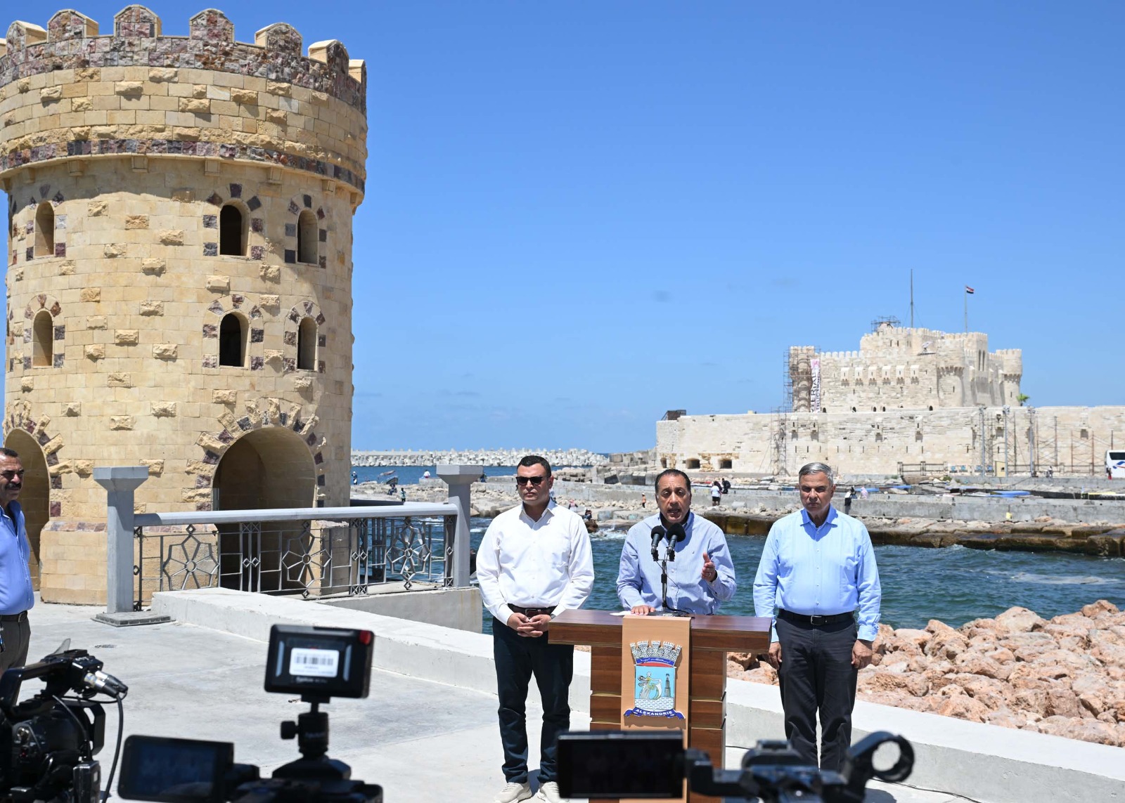 مصطفى مديوبي خلال زيارته اليوم لمحافظة الإسكندرية