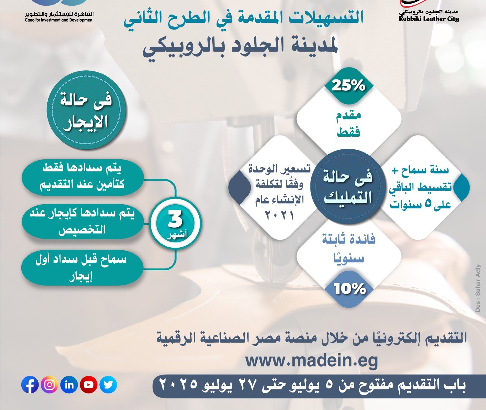 التسهيلات المقدمة في الطرح الثاني بمدينة الجلود