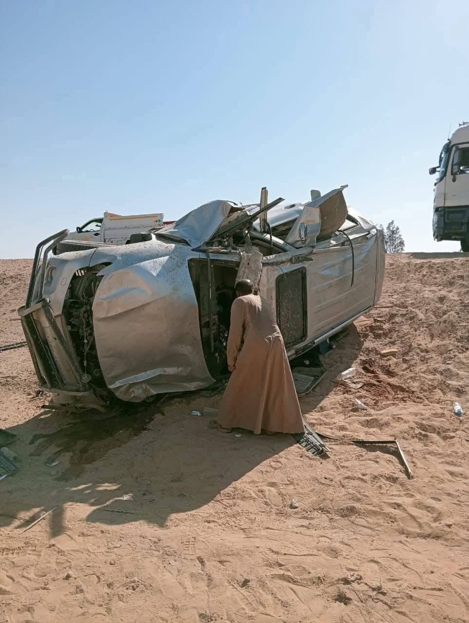 حادث انقلاب سيارة
