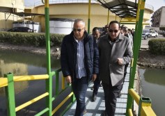 وزير الرى يتفقد محطة القنطرة غرب
