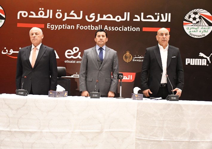وزير الرياضة وحسام حسن وهاني أبوريدة 