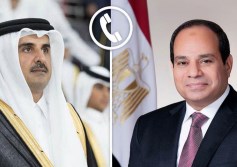 الرئيس عبد الفتاح السيسي والشيخ تميم بن حمد 