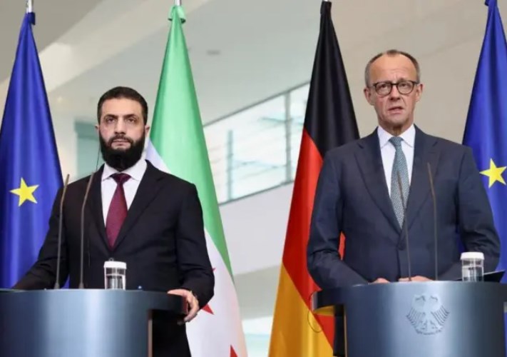 المستشار الألماني فريدريش ميرتس والرئيس السوري  