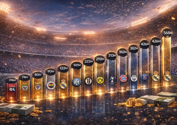 الإيرادات التجارية لأكبر أندية أوروبا