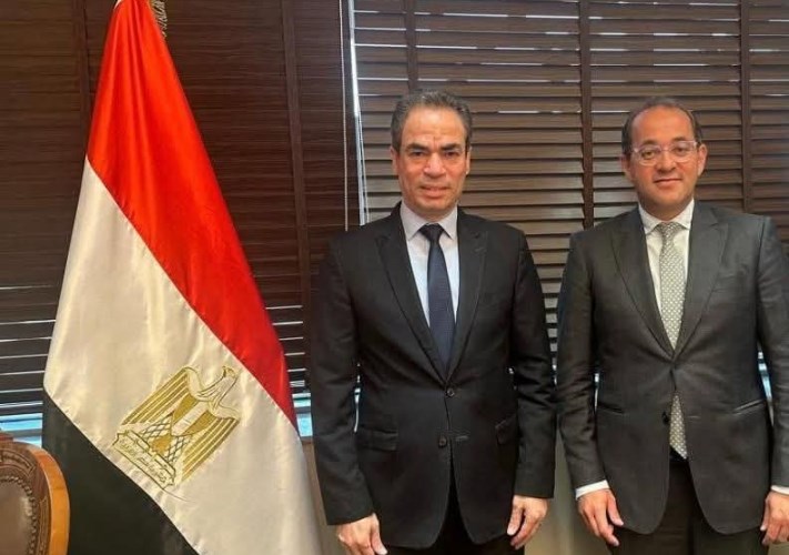 أحمد المسلماني فى اجتماعه مع وزير المالية أحمد كجوك 