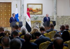 السيسي ونظيره الفلندي خلال المؤتمر الصحفي 
