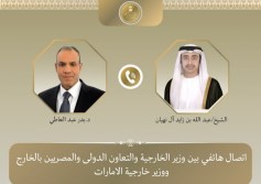 اتصال هاتفي بين وزير الخارجية المصري ونظيره الإماراتي