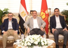 المحافظ يستقبل وزيرا التخطيط والرياضه