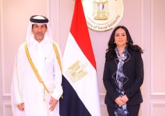 وزيرة التضامن الاجتماعي تستقبل سفير قطر