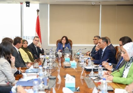راندة المنشاوي خلال اجتماع مع مصر إيطاليا